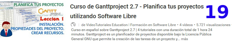 curso del software libre ganttproject en youtube