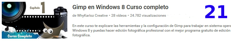 curso sobre el software libre GIMP en youtube