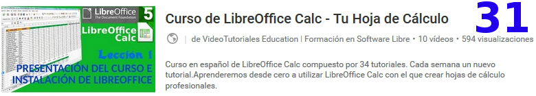 curso del software libre libreoffice calc en youtube